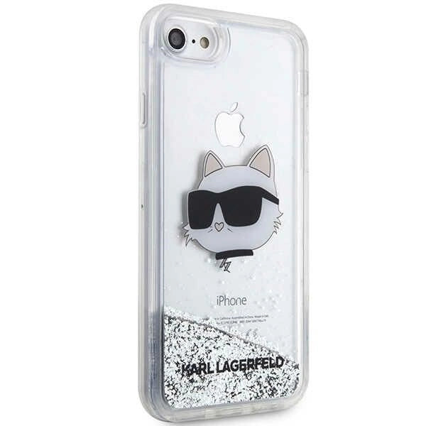 Karl Lagerfeld KLHCI8LNHCCS iPhone 7/8/ SE 2020/2022 silver/silver hardcase Glitter Choupette Head_3