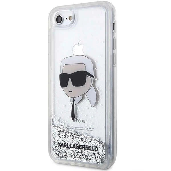 Karl Lagerfeld KLHCI8LNKHCH iPhone 7/8/ SE 2020/2022 silver/silver hardcase Glitter Karl Head_1