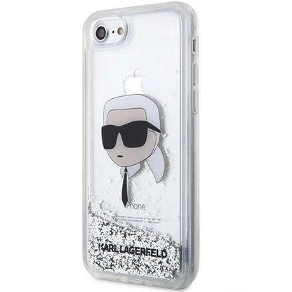 Karl Lagerfeld KLHCI8LNKHCH iPhone 7/8/ SE 2020/2022 silver/silver hardcase Glitter Karl Head_1