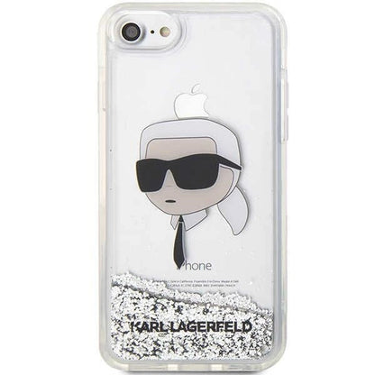 Karl Lagerfeld KLHCI8LNKHCH iPhone 7/8/ SE 2020/2022 silver/silver hardcase Glitter Karl Head_2