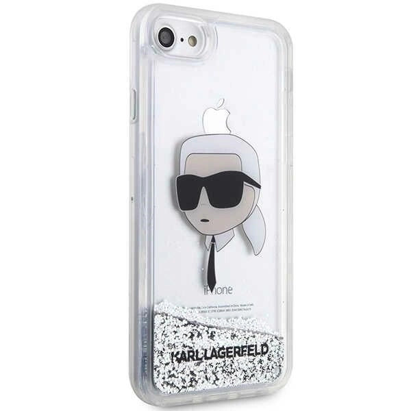 Karl Lagerfeld KLHCI8LNKHCH iPhone 7/8/ SE 2020/2022 silver/silver hardcase Glitter Karl Head_3