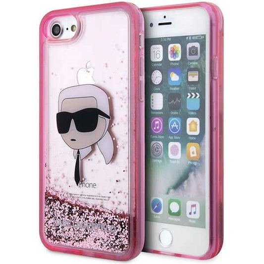 Karl Lagerfeld KLHCI8LNKHCP iPhone 7/8/ SE 2020/2022 pink/pink hardcase Glitter Karl Head_0