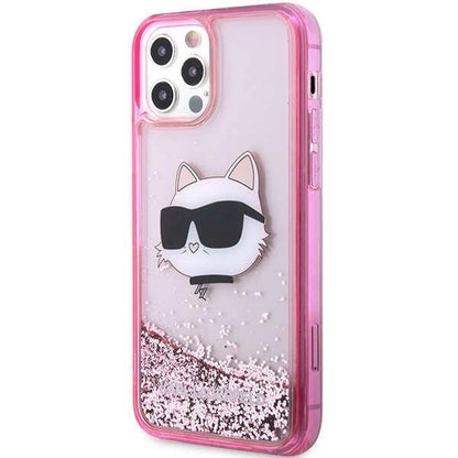 Karl Lagerfeld KLHCP12MLNCHCP iPhone 12/ 12 Pro 6.1&quot; pink/pink hardcase Glitter Choupette Head_1