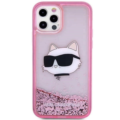 Karl Lagerfeld KLHCP12MLNCHCP iPhone 12/ 12 Pro 6.1&quot; pink/pink hardcase Glitter Choupette Head_2