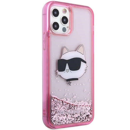 Karl Lagerfeld KLHCP12MLNCHCP iPhone 12/ 12 Pro 6.1&quot; pink/pink hardcase Glitter Choupette Head_3