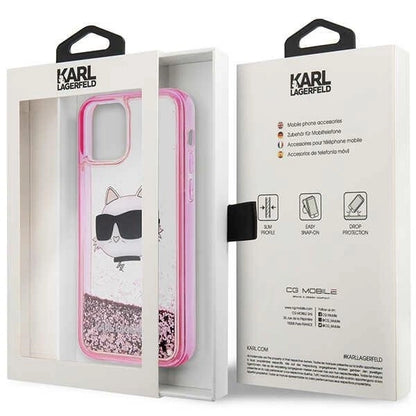 Karl Lagerfeld KLHCP12MLNCHCP iPhone 12/ 12 Pro 6.1&quot; pink/pink hardcase Glitter Choupette Head_7