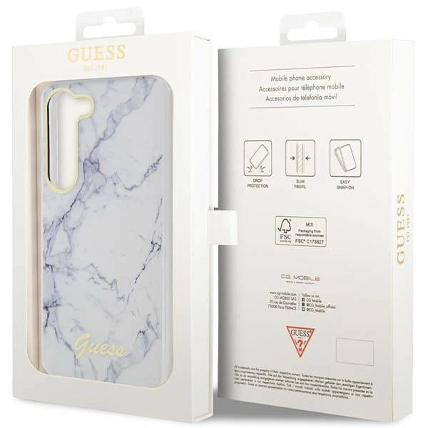 Guess GUHCS23MPCUMAH S23+ S916 white/white hardcase Marble_7