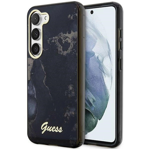 Guess GUHCS23SHTMRSK S23 S911 black/black hardcase Golden Marble Collection_0