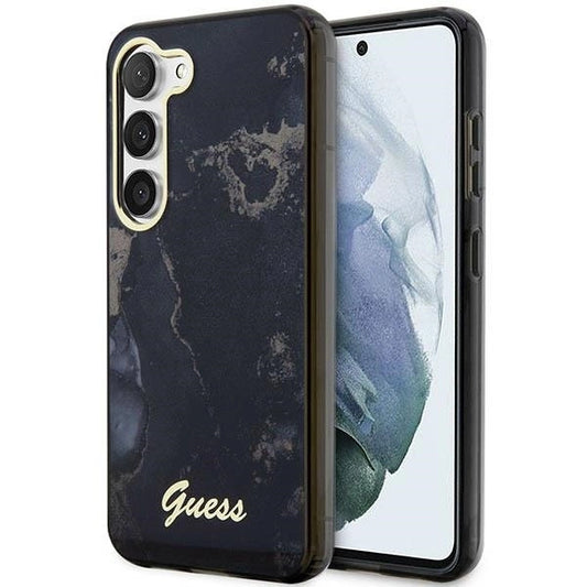 Guess GUHCS23SHTMRSK S23 S911 black/black hardcase Golden Marble Collection_0