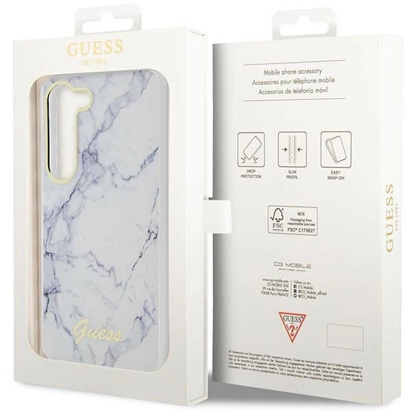 Guess GUHCS23SPCUMAH S23 S911 white/white hardcase Marble_7