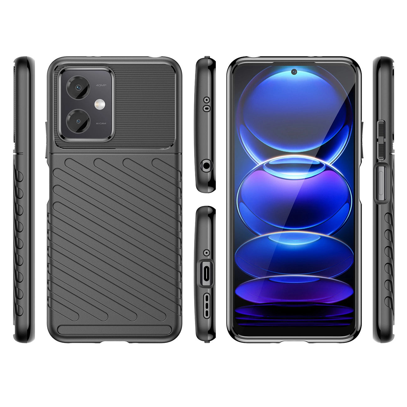 Thunder Case Xiaomi Poco X5 5G / Redmi Note 12 5G silicone armor case black_1