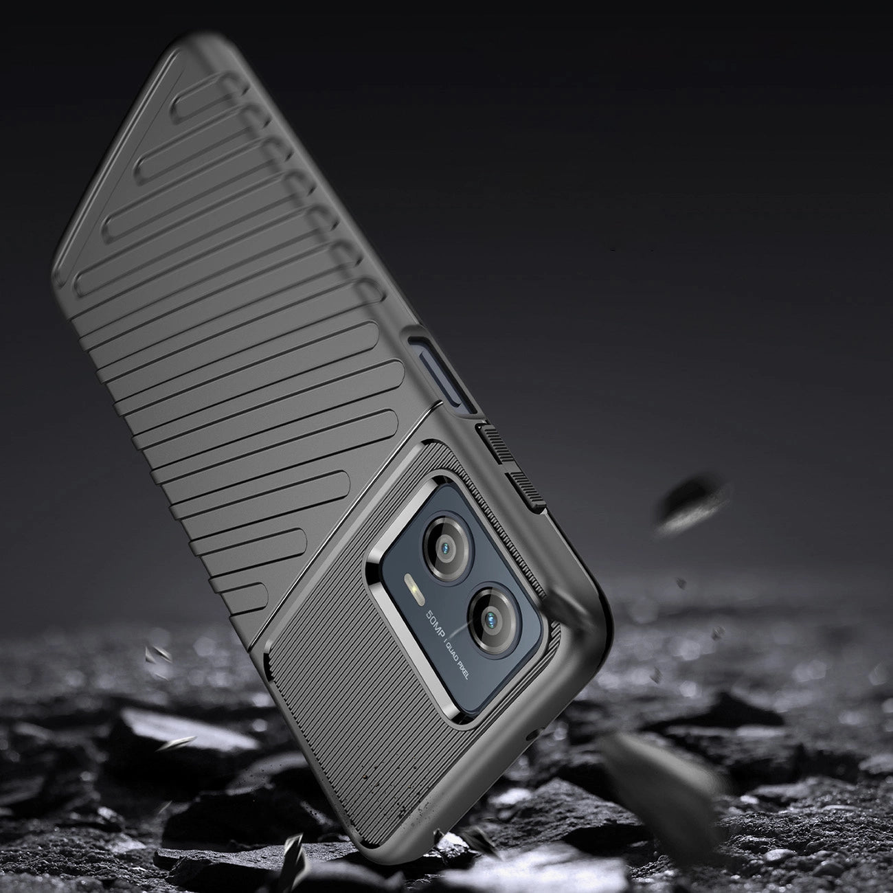 Thunder Case case for Motorola Moto G53 silicone armor case black_2