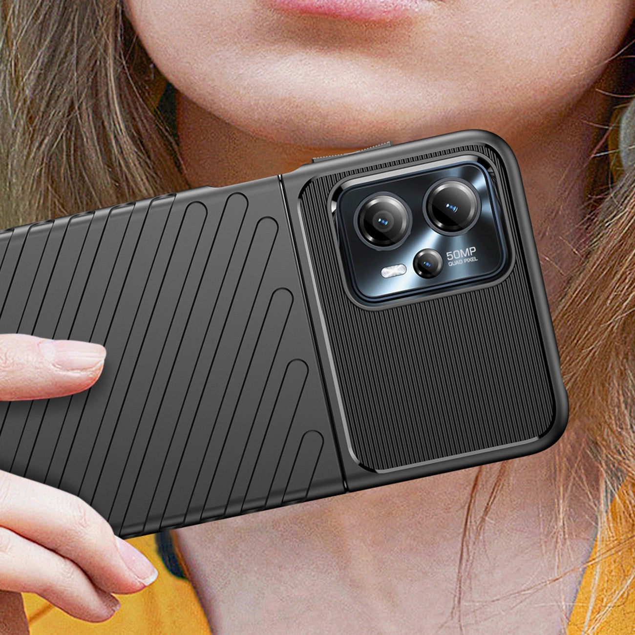 Thunder Case case for Motorola Moto G13 silicone armor case black_4