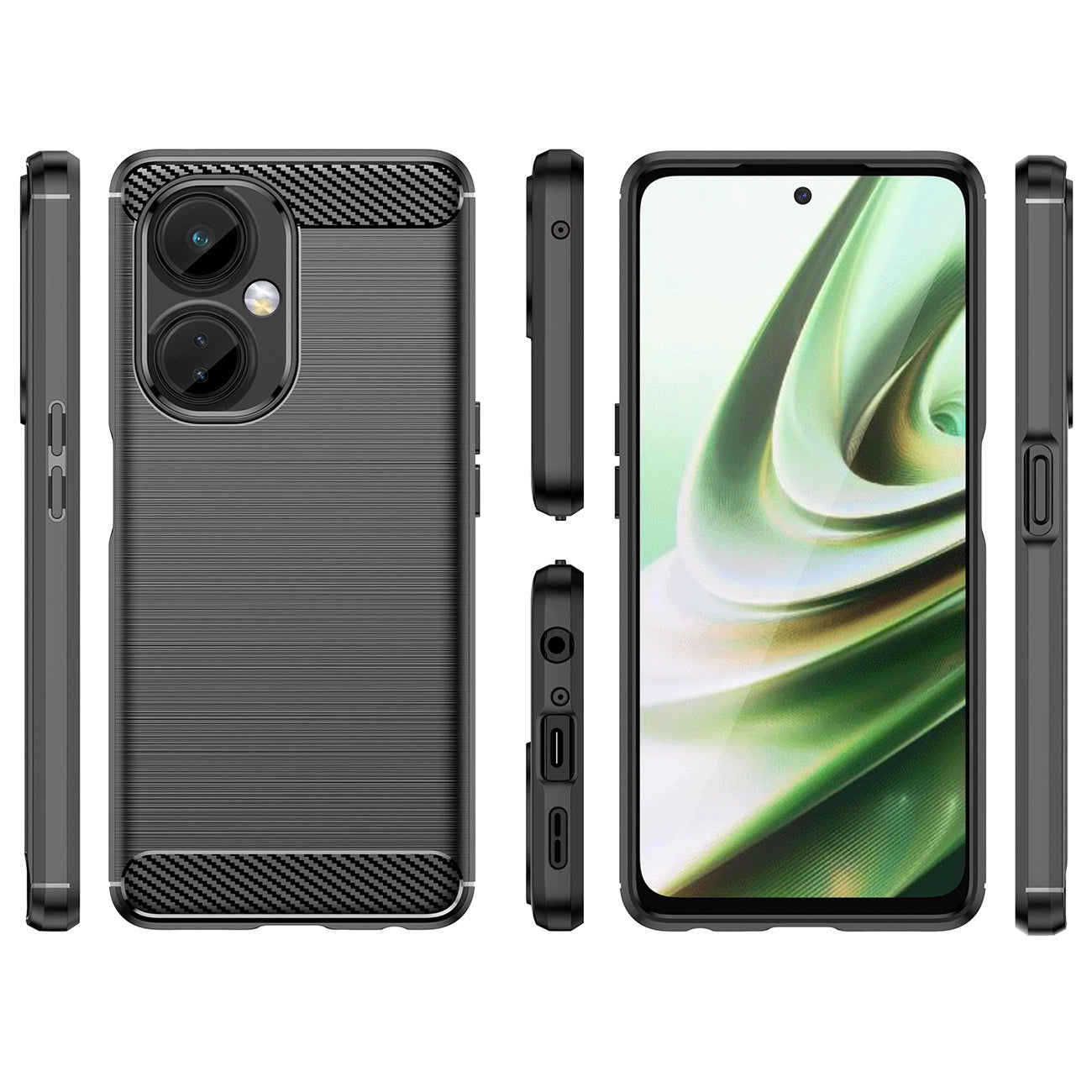 Carbon Case case for OnePlus Nord CE 3 flexible silicone carbon cover black_1