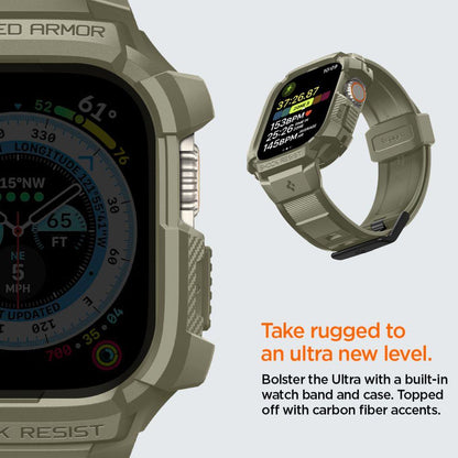 Spigen Rugged Armor Pro Case with Strap for Apple Watch Ultra (49mm) - Green_13