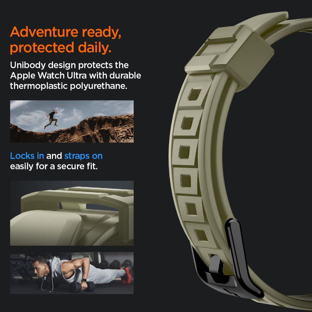 Spigen Rugged Armor Pro Case with Strap for Apple Watch Ultra (49mm) - Green_12