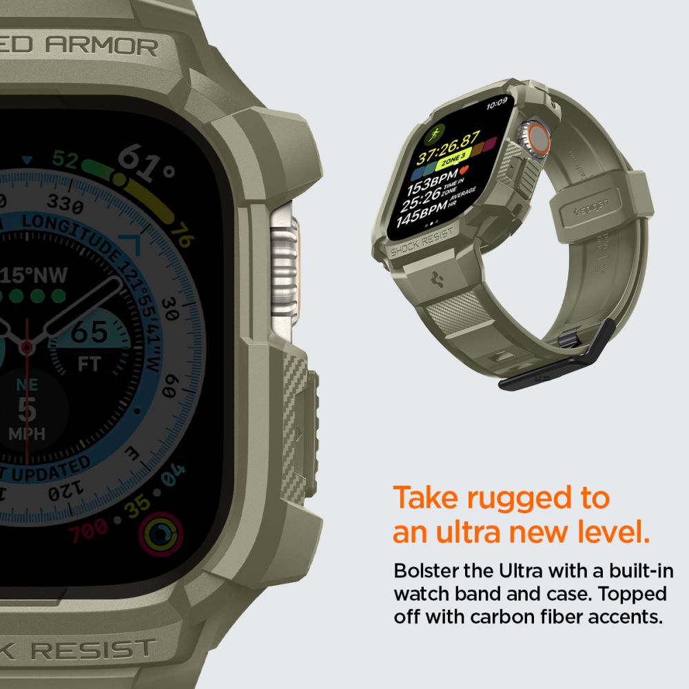 Spigen Rugged Armor Pro Case with Strap for Apple Watch Ultra (49mm) - Green_6