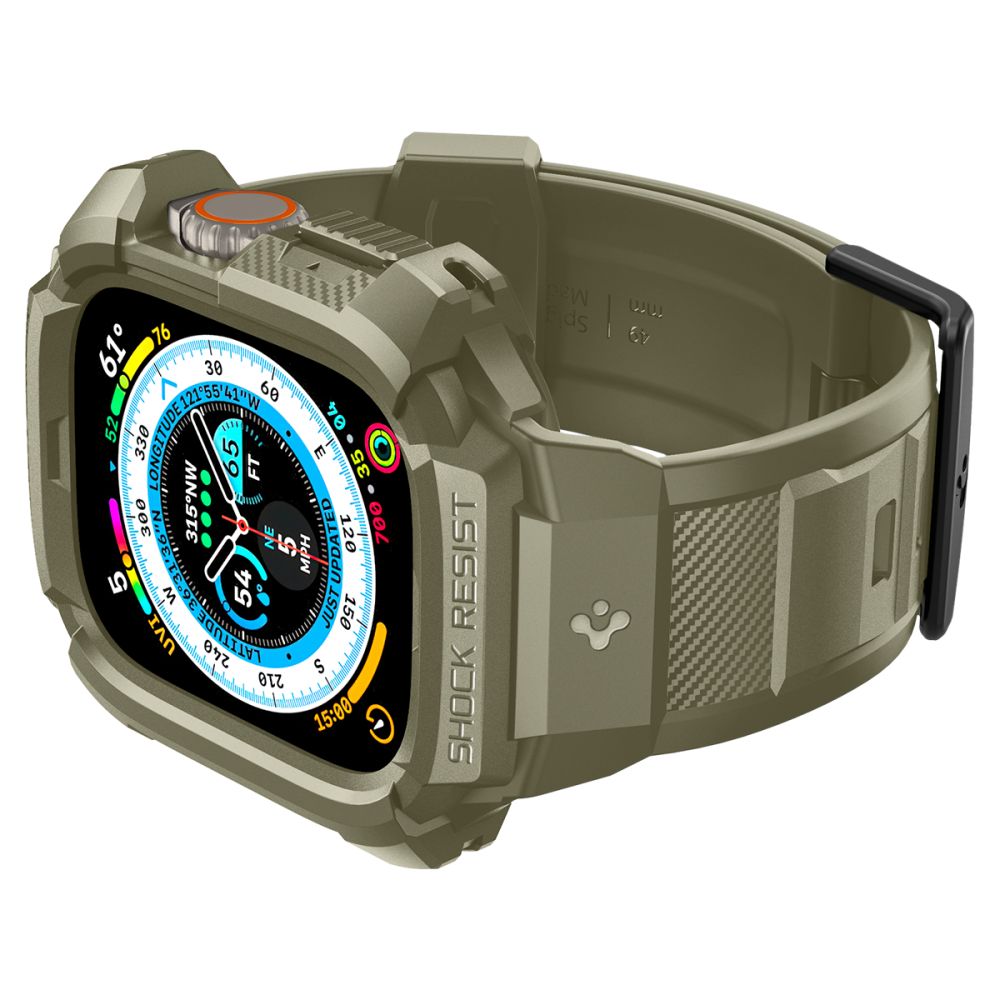 Spigen Rugged Armor Pro Case with Strap for Apple Watch Ultra (49mm) - Green_3