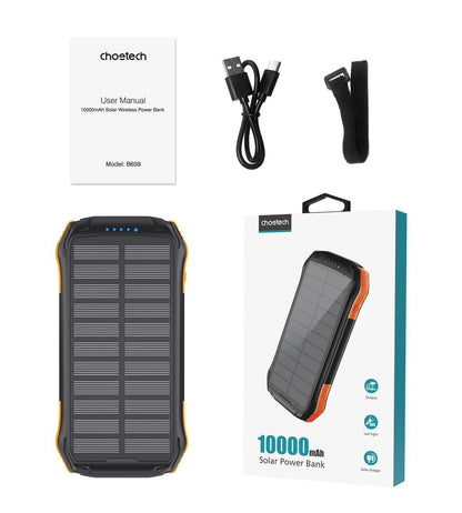 Choetech B659 solar induction power bank 10000mAh Qi 5W - orange_5