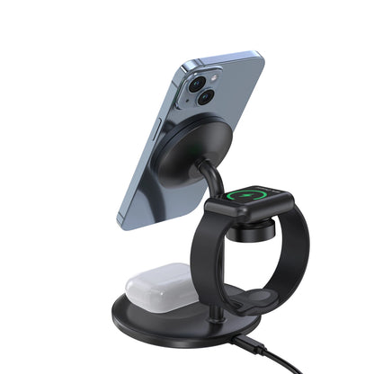 Choetech T585-F 3in1 Magnetic wireless charger station for iPhone 12/13/14 series,AirPods Pro and iwatch charger Black_2