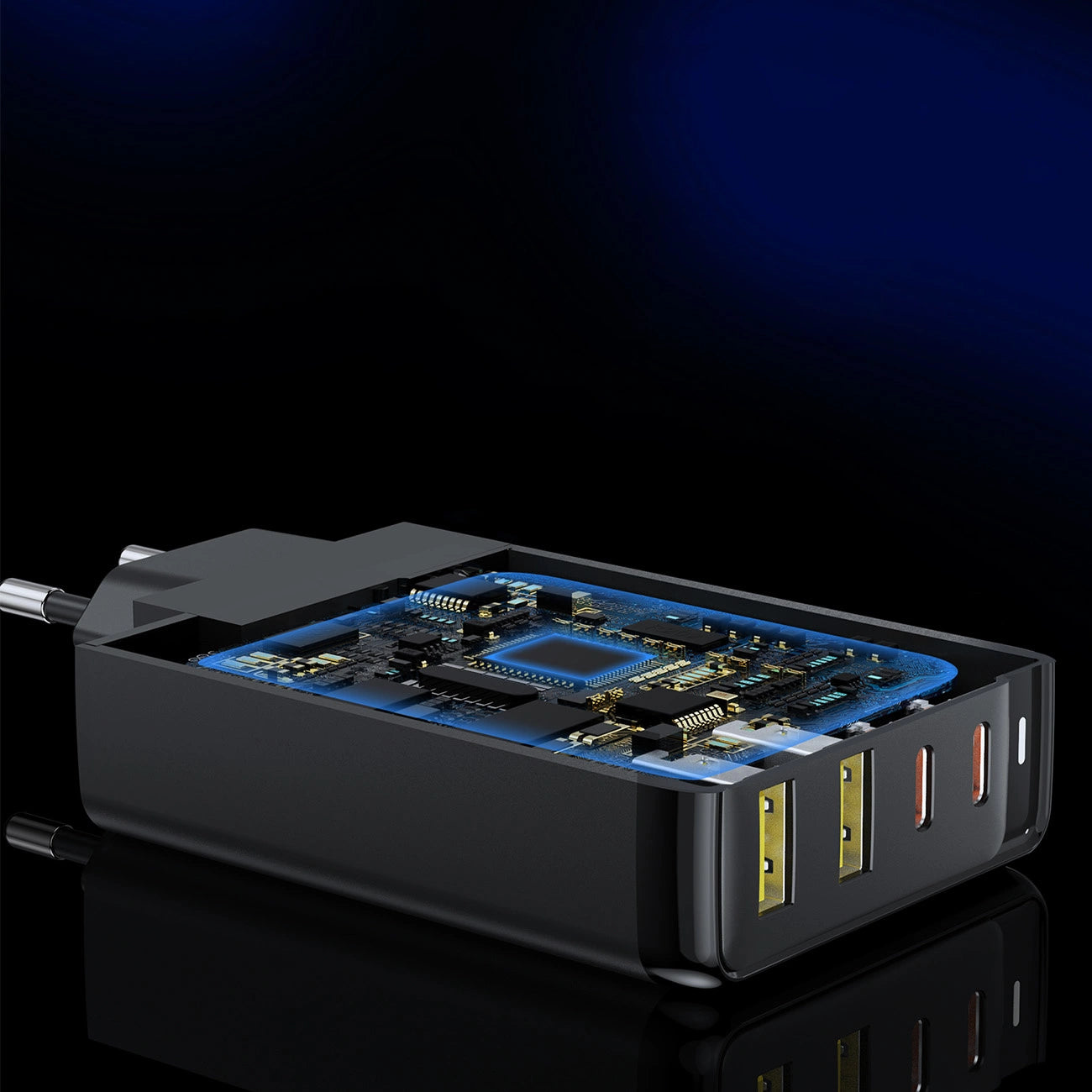 Choetech charger GaN 140W 4 ports (2x USB C, 2x USB) black (PD6005)_6