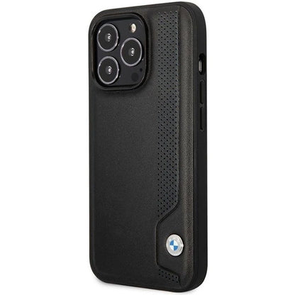 Case BMW BMHCP14L22RBDK iPhone 14 Pro 6.1&quot; black/black hardcase Leather Blue Dots_1