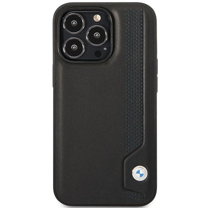 Case BMW BMHCP14L22RBDK iPhone 14 Pro 6.1&quot; black/black hardcase Leather Blue Dots_2