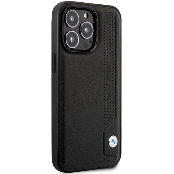 Case BMW BMHCP14L22RBDK iPhone 14 Pro 6.1&quot; black/black hardcase Leather Blue Dots_3
