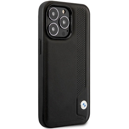 Case BMW BMHCP14L22RBDK iPhone 14 Pro 6.1&quot; black/black hardcase Leather Blue Dots_3