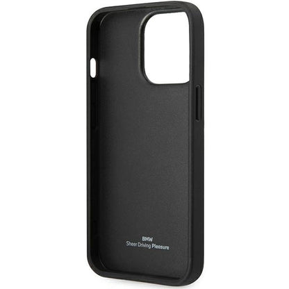 Case BMW BMHCP14L22RBDK iPhone 14 Pro 6.1&quot; black/black hardcase Leather Blue Dots_6