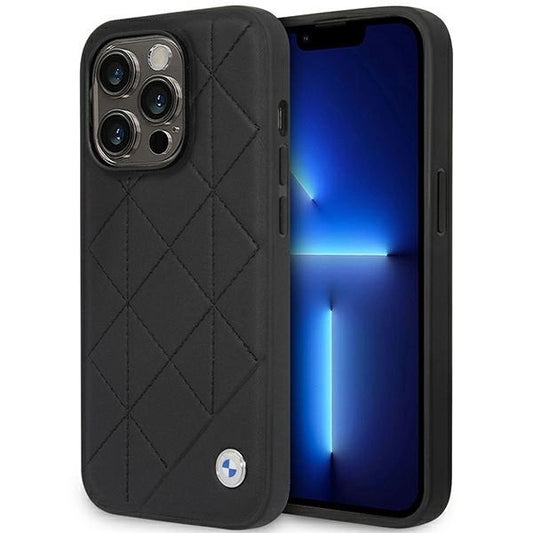 Case BMW BMHCP14L22RQDK iPhone 14 Pro 6.1&quot; black/black Leather Quilted_0