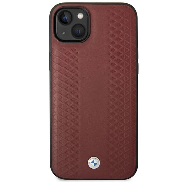 Case BMW BMHCP14S22RFGR iPhone 14 6.1&quot; Burgundy/burgundy Leather Diamond Pattern_2