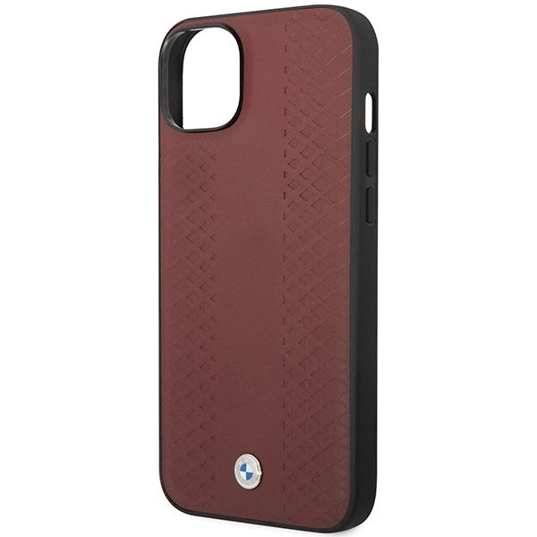 Case BMW BMHCP14S22RFGR iPhone 14 6.1&quot; Burgundy/burgundy Leather Diamond Pattern_5