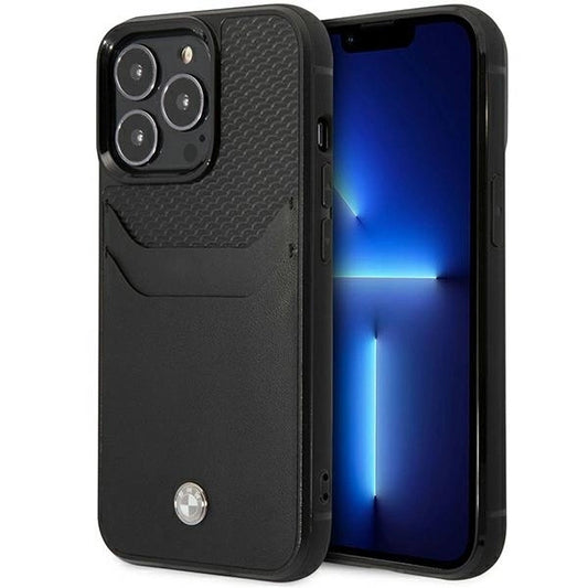 Case BMW BMHCP14X22RSEPK iPhone 14 Pro Max 6.7&quot; black/black Leather Card Slot_0
