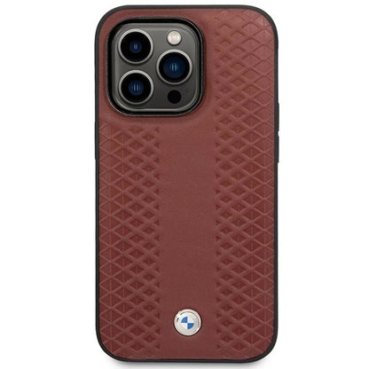 Case BMW BMHMP14L22RFGR iPhone 14 Pro 6.1&quot; Burgundy/burgundy Leather Diamond Pattern MagSafe_2