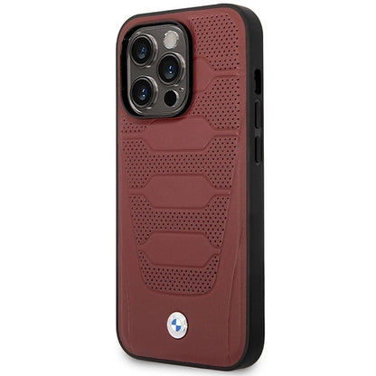 Case BMW BMHMP14L22RPSR iPhone 14 Pro 6.1&quot; Burgundy/burgundy Leather Seats Pattern MagSafe_1