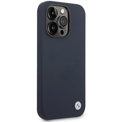 Case BMW BMHMP14XSILNA iPhone 14 Pro Max 6.7&quot; navy blue/navy Silicone Metal Logo MagSafe_3