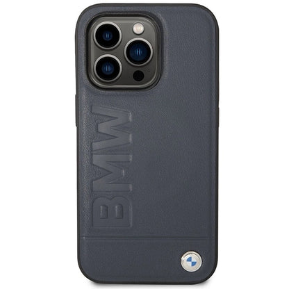 Case BMW BMHMP14XSLLNA iPhone 14 Pro Max 6.7&quot; navy/navy hardcase Leather Hot Stamp MagSafe_2