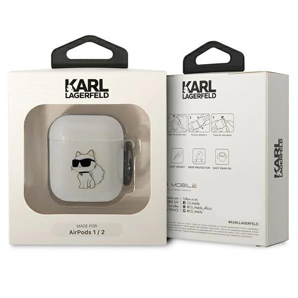 Karl Lagerfeld KLA2HNCHTCT Airpods 1/2 cover transparent Ikonik Choupette_2