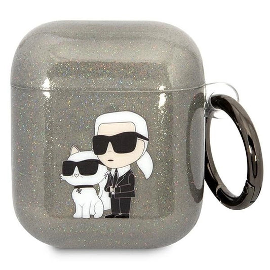 Karl Lagerfeld KLA2HNKCTGK Airpods 1/2 cover black/black Gliter Karl&amp;Choupette_0