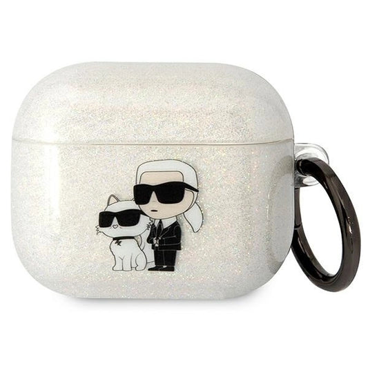 Karl Lagerfeld KLA3HNKCTGT Airpods 3 cover transparent Gliter Karl&amp;Choupette_0