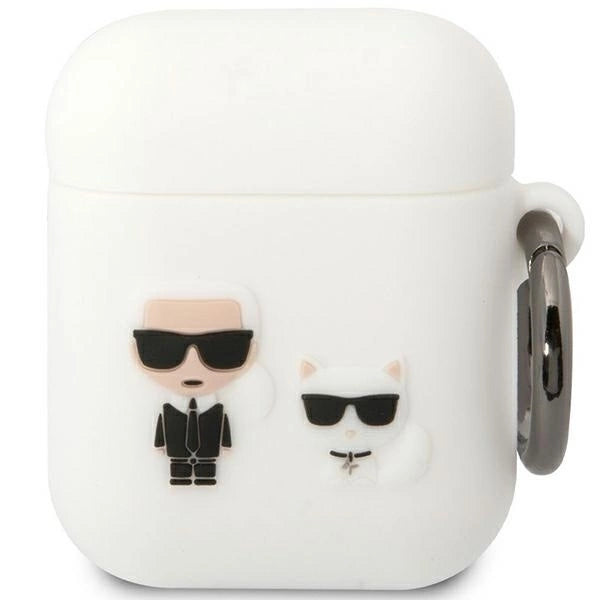 Karl Lagerfeld KLACA2SILKCW AirPods 1/2 cover white/white Silicone Karl &amp; Choupette_0