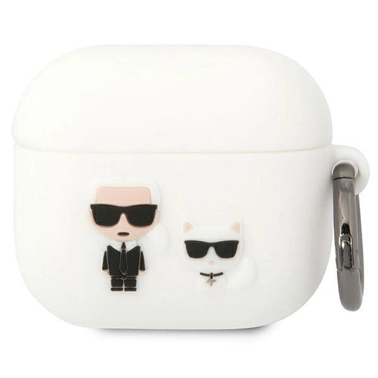Karl Lagerfeld KLACA3SILKCW AirPods 3 cover white/white Silicone Karl &amp; Choupette_0