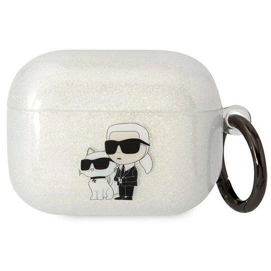 Karl Lagerfeld KLAPHNKCTGT Airpods Pro cover transparent Gliter Karl&amp;Choupette_0