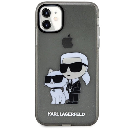 Karl Lagerfeld KLHCN61HNKCTGK iPhone 11 / Xr 6.1&quot; black/black hardcase Gliter Karl&amp;Choupette_2