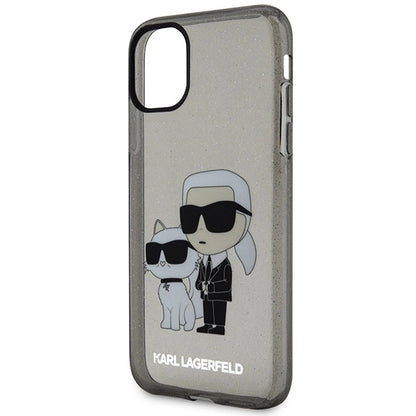 Karl Lagerfeld KLHCN61HNKCTGK iPhone 11 / Xr 6.1&quot; black/black hardcase Gliter Karl&amp;Choupette_5