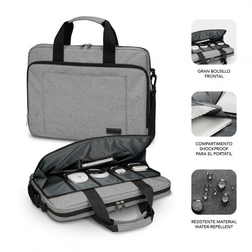SUBBLIM SUB-LB-4APLB01 maletines para portátil 35,6 cm (14") Maletín Toploader Gris_1