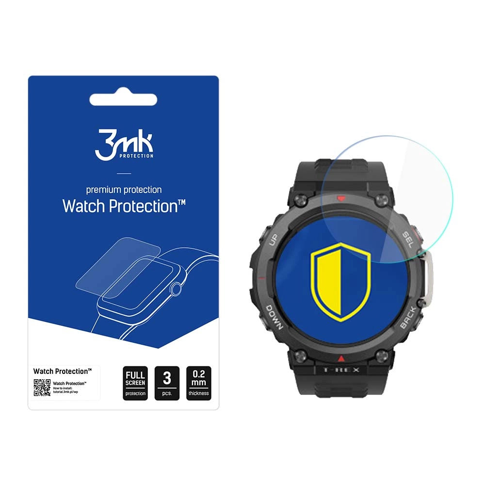 3mk Watch Protection™ hybrid glass v. FlexibleGlass Lite on Amazfit T-Rex 2_0