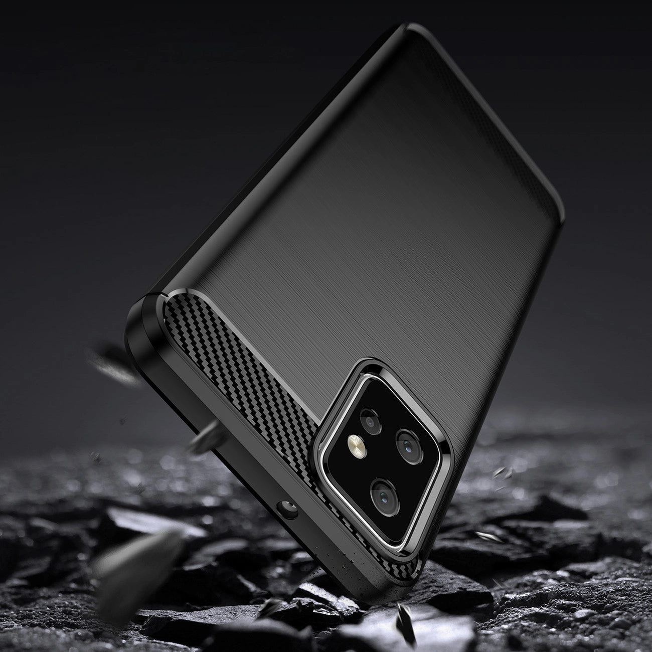 Carbon Case for Motorola Moto G Power 2023 flexible silicone carbon cover black_2