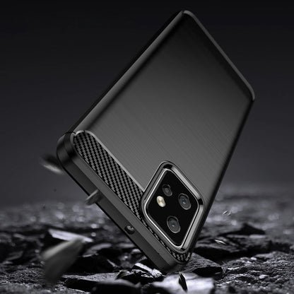 Carbon Case for Motorola Moto G Power 2023 flexible silicone carbon cover black_2